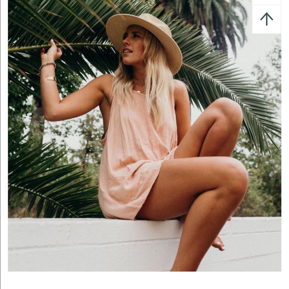 Carly Jean Los Angeles Peach Sleeveless Romper
